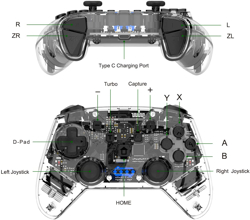 Momen Nintendo Switch Pro Controller Crystal. ürün görseli