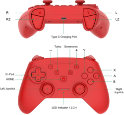 Momen Nintendo Switch Pro Controller Kırmızı. ürün görseli