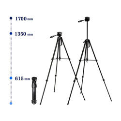 Honcam TR-472 Professional Tripod Telefon Tutucu ve Taşıma Çantalı 170 cm. ürün görseli
